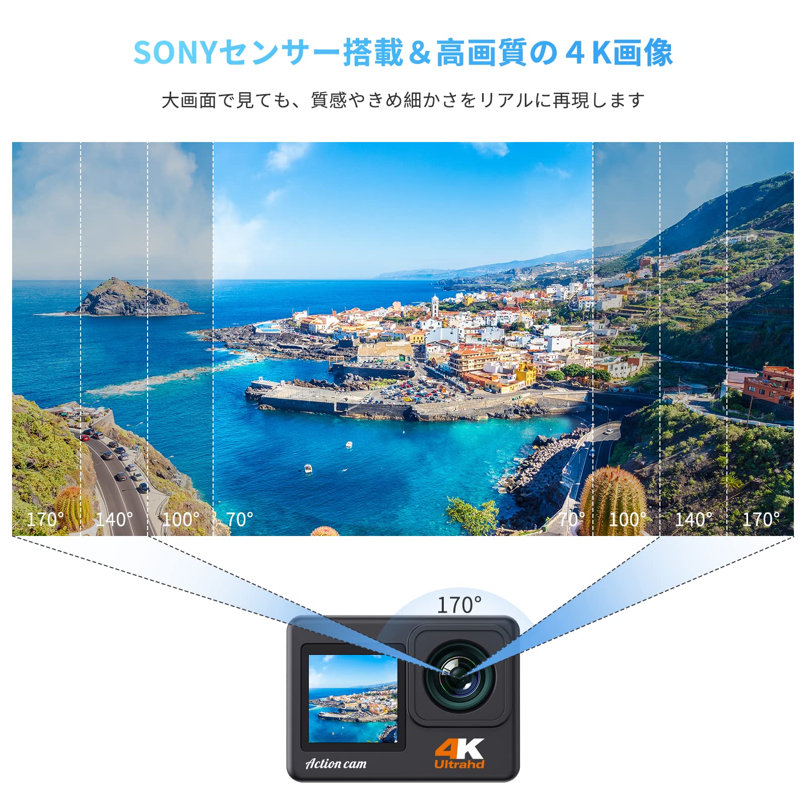 未使用】Yarberアクションカメラ 8K 20MP 40M防水 水中カメラ WiFi搭載